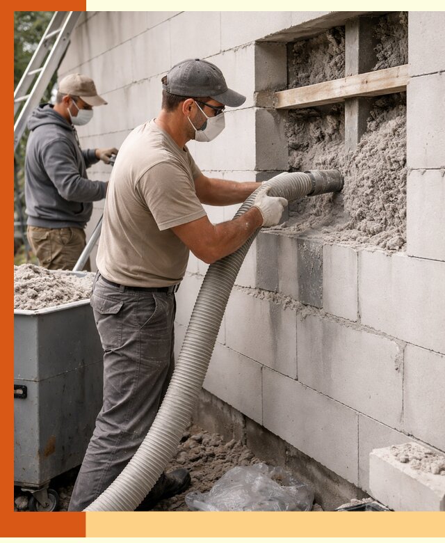 Утепление дома из газобетона эковатой в Торжке